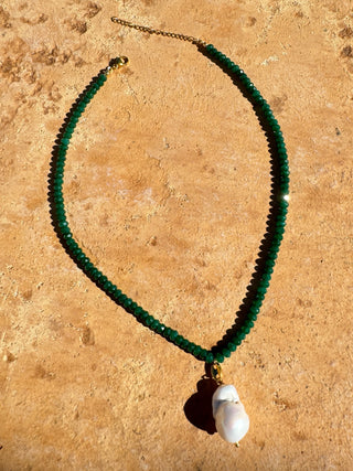 Green baroque pearl - Necklace