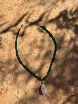 Green baroque pearl - Necklace