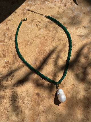 Green baroque pearl - Necklace